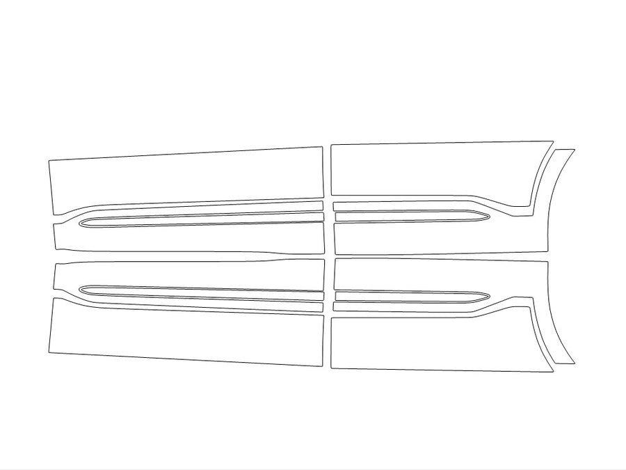 sorento Avery Dennison Clear Bra Door Cup Precut PPF Diagram