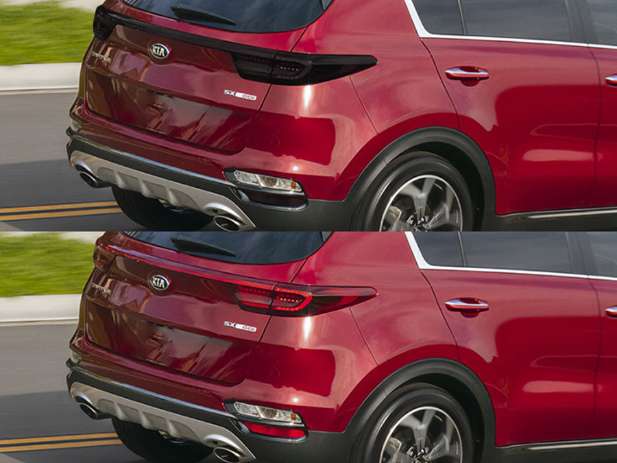 sportage Before and After Smoked Taillights