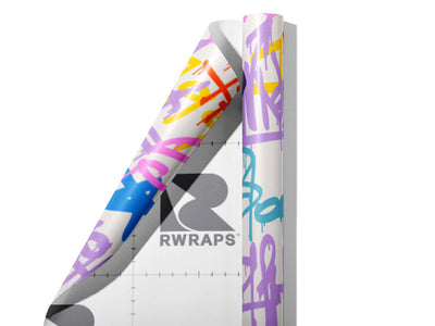 King Star Graffiti Wrap Film Sheets~Rwraps Series 914 King Star Graffiti Scrolled Sheet~4