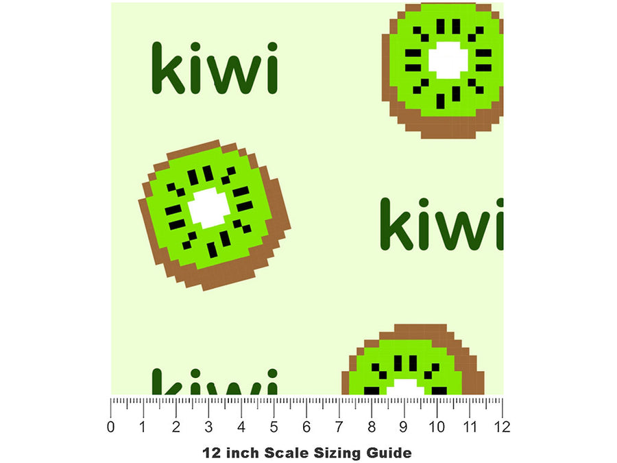 Kiwixel  Fruit Vinyl Film Pattern Size 12 inch Scale~Rwraps Kiwixel  Fruit Sizing Chart~2