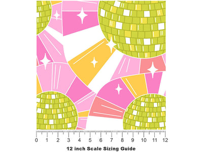 Ladies Disco Mosaic Vinyl Film Pattern Size 12 inch Scale~Rwraps Ladies Disco Mosaic Sizing Chart~2