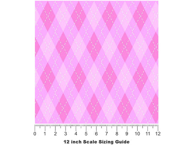 Ladies Golf Argyle Vinyl Film Pattern Size 12 inch Scale~Rwraps Ladies Golf Argyle Sizing Chart~2