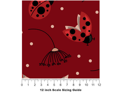 Ladies in Red Bug Vinyl Film Pattern Size 12 inch Scale~Rwraps Ladies in Red Bug Sizing Chart~2