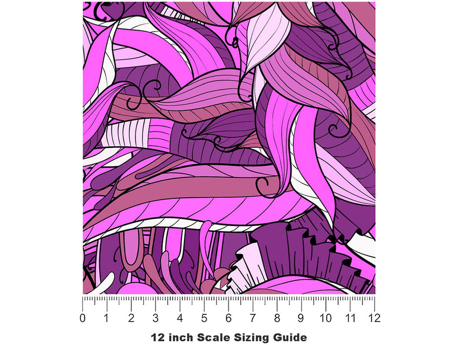 Lady Sif Floral Vinyl Film Pattern Size 12 inch Scale~Rwraps Lady Sif Floral Sizing Chart~2