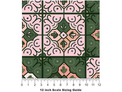 Lady's Mantle Tile Vinyl Film Pattern Size 12 inch Scale~Rwraps Lady's Mantle Tile Sizing Chart~3