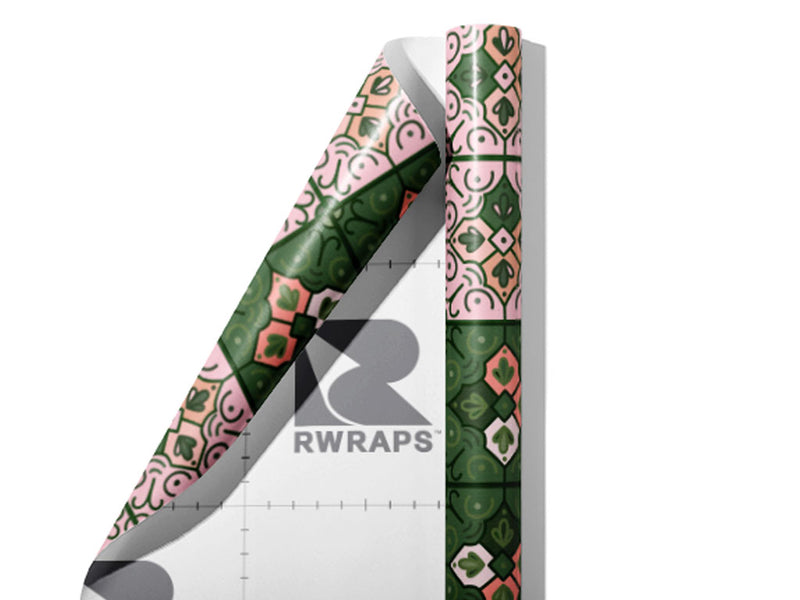 Lady's Mantle Tile Wrap Film Sheets~Rwraps Series 914 Lady's Mantle Tile Scrolled Sheet~4