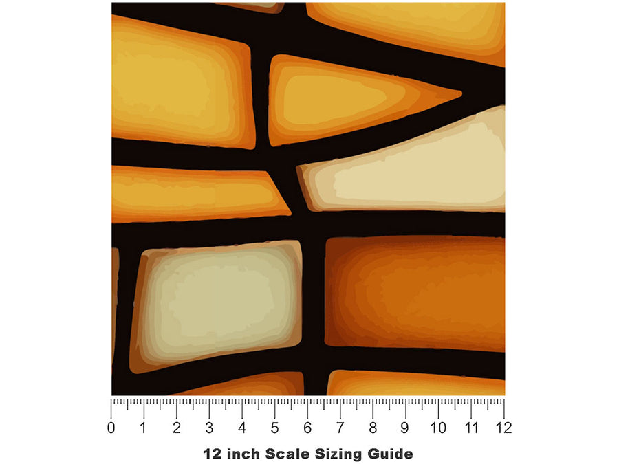 Laguna Beach Mosaic Vinyl Film Pattern Size 12 inch Scale~Rwraps Laguna Beach Mosaic Sizing Chart~2