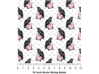 Lamenting Ravens Gothic Vinyl Film Pattern Size 12 inch Scale~Rwraps Lamenting Ravens Gothic Sizing Chart~2