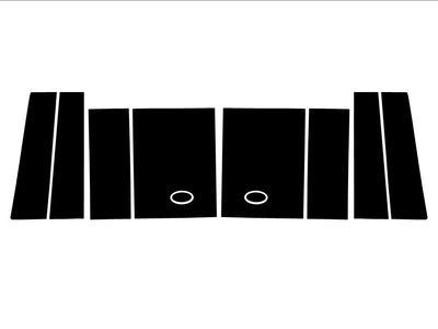 land rover defender 2020-2024 Brushed Aluminum Black Pillar Trim Diagram