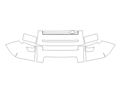 defender 3M Clear Bra Bumper Precut PPF Diagram