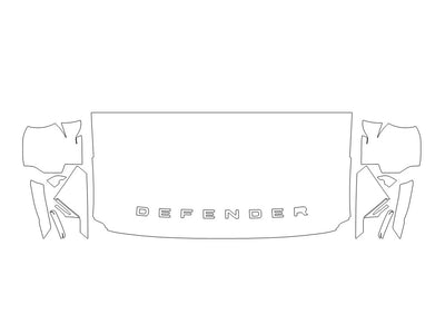 land-rover defender 3M Clear Bra Hood Precut PPF Diagram