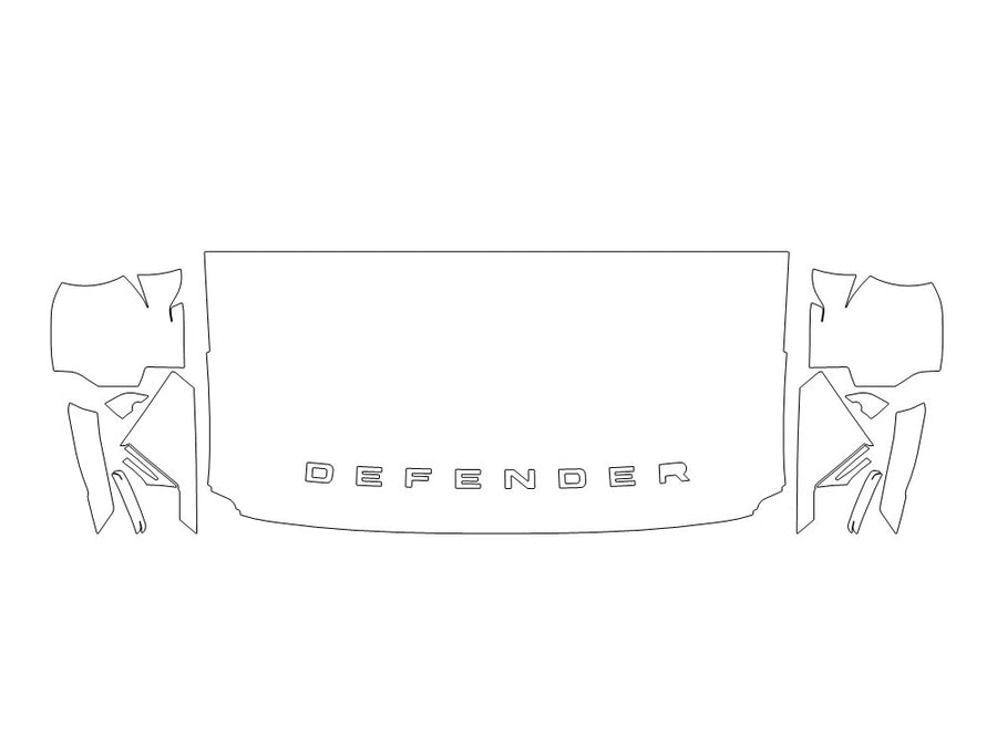land-rover defender 3M Clear Bra Hood Precut PPF Diagram