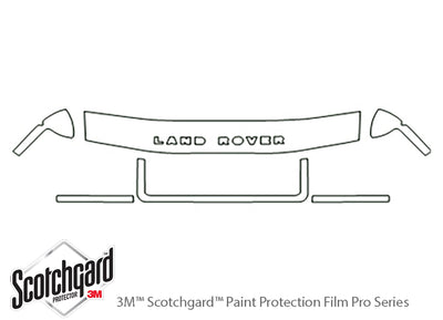 discovery ii 3M Clear Bra Hood Precut PPF Diagram