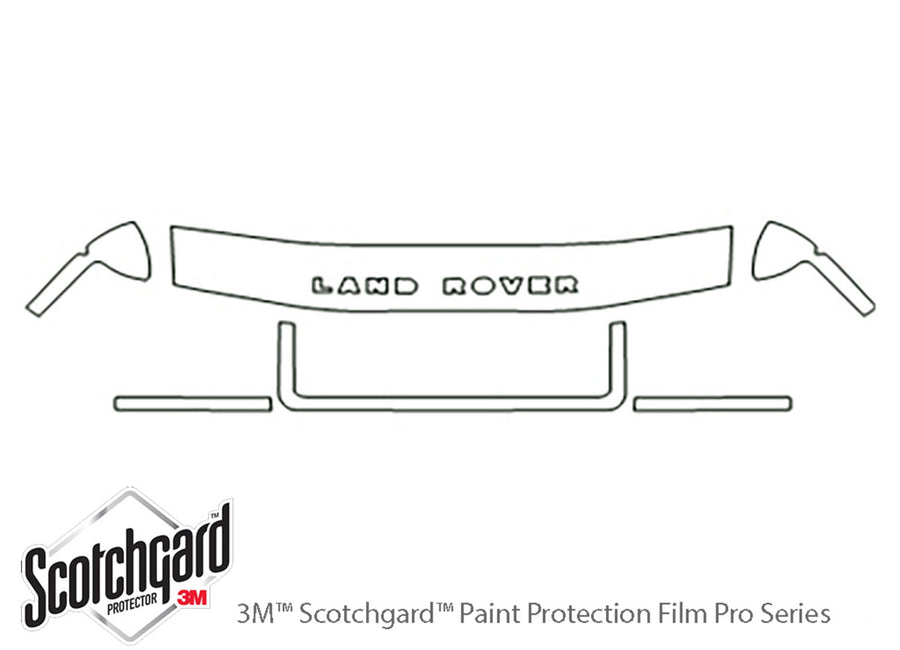 discovery ii 3M Clear Bra Hood Precut PPF Diagram
