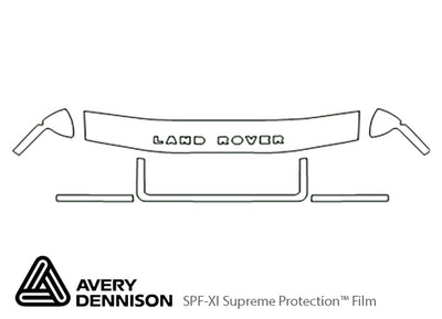 discovery ii Avery Dennison Clear Bra Hood Precut PPF Diagram