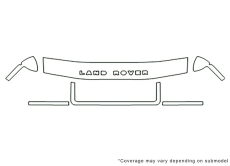 discovery ii Avery Dennison Clear Bra Hood Precut PPF Diagram