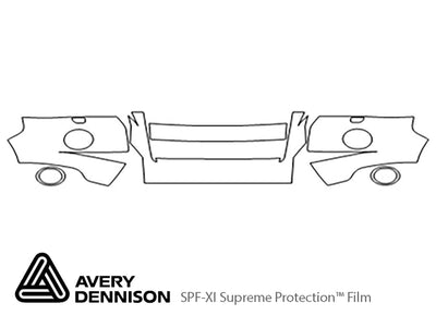 lr2 Avery Dennison Clear Bra Bumper Precut PPF Diagram