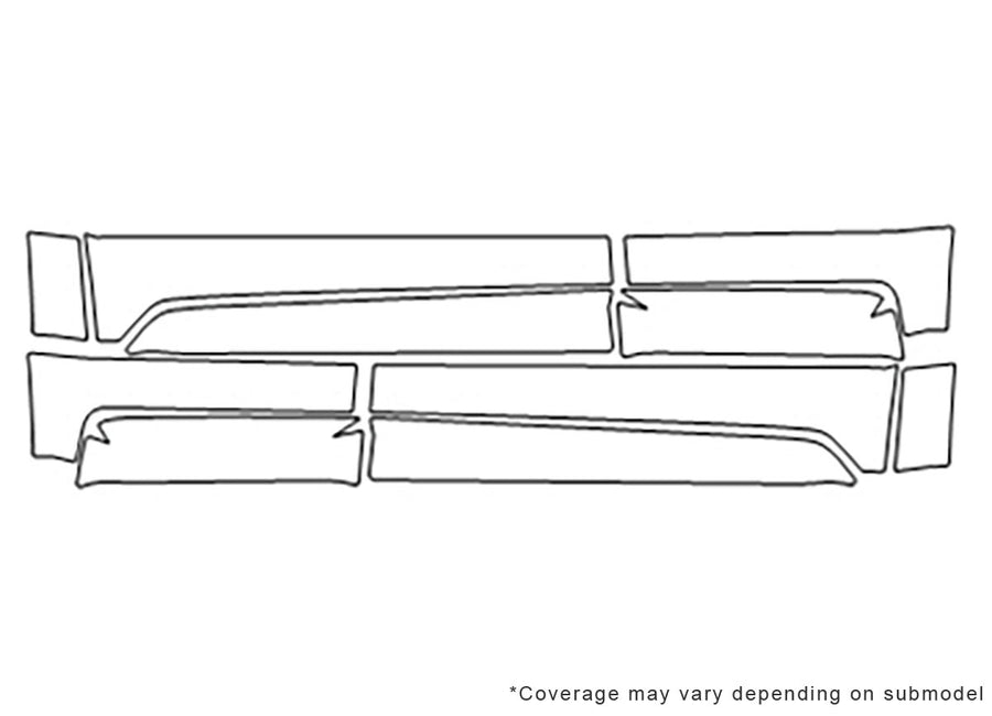 lr2 3M Clear Bra Door Cup Precut PPF Diagram