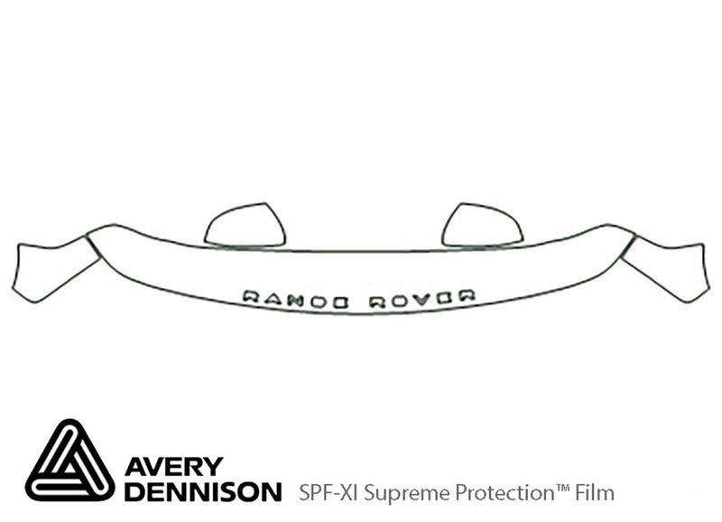 range rover Avery Dennison Clear Bra Hood Precut PPF Diagram