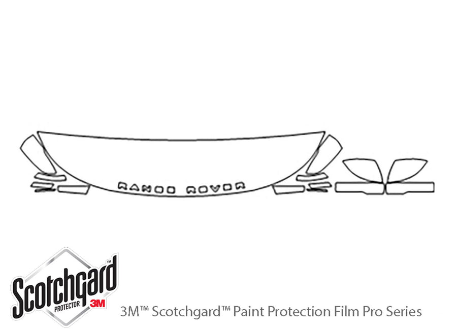 range rover 3M Clear Bra Hood Precut PPF Diagram