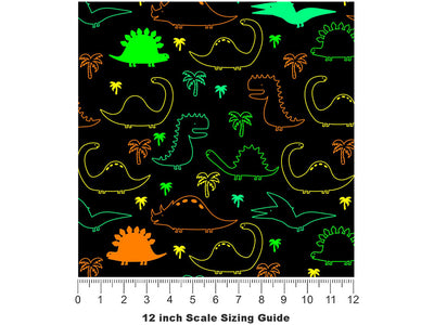 Land Rulers Dinosaur Vinyl Film Pattern Size 12 inch Scale~Rwraps Land Rulers Dinosaur Sizing Chart~2