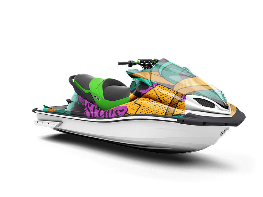 Large Burner Graffiti Jet Ski Vinyl Customized Wrap