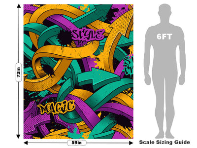 Large Burner Graffiti Vehicle Wrap Scale~Rwraps Series 914 Large Burner Graffiti Measurements~1