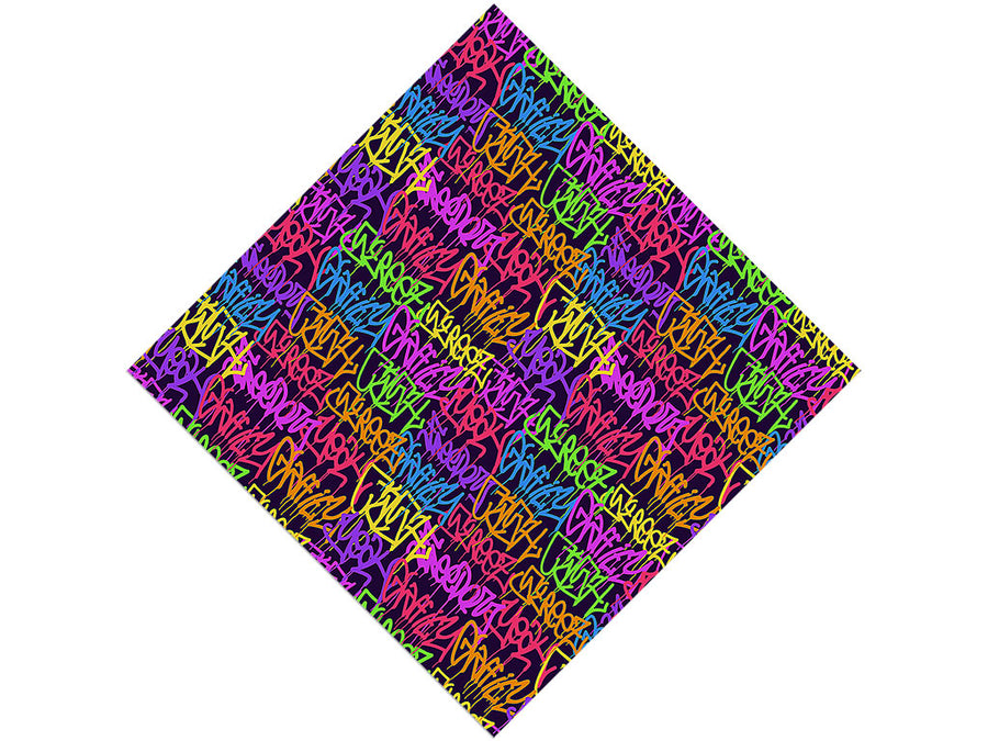 Large Columns Graffiti Vinyl Wrap Pattern