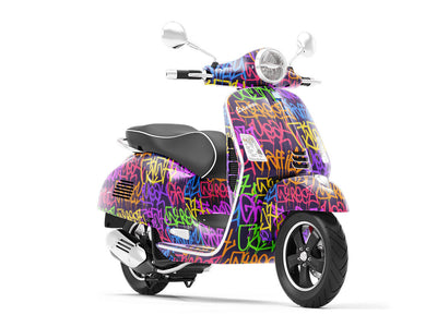 Large Columns Graffiti Vespa Scooter Wrap Film