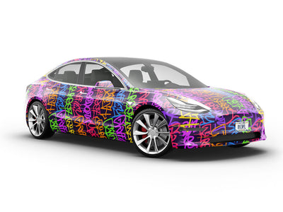 Large Columns Graffiti Vehicle Vinyl Wrap