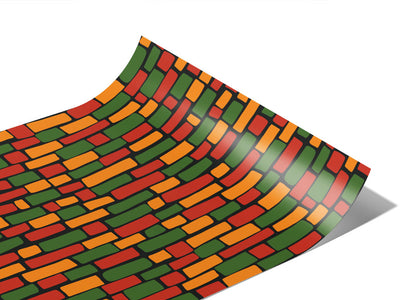 Large Rastafarian Brick Vinyl Wraps~Rwraps Series 914 Digitally Printed Vinyl Wrap~1