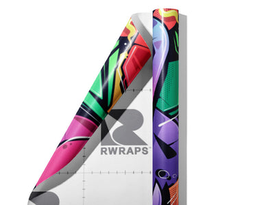 Large Twisted Sister Graffiti Wrap Film Sheets~Rwraps Series 914 Large Twisted Sister Graffiti Scrolled Sheet~3