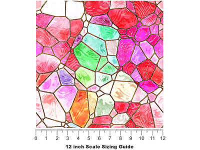 Lava Floor Mosaic Vinyl Film Pattern Size 12 inch Scale~Rwraps Lava Floor Mosaic Sizing Chart~2