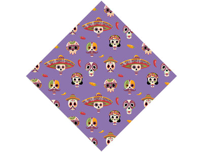 Lavender Calaveras Day of the Dead Vinyl Wrap Pattern