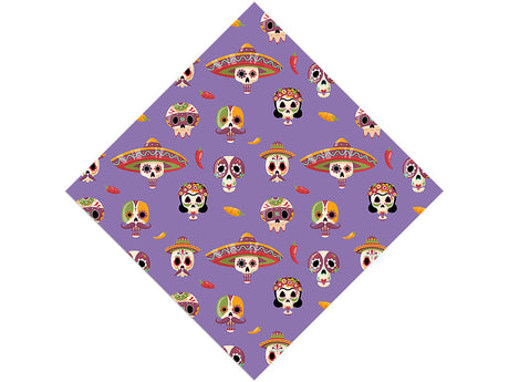 Lavender Calaveras Day of the Dead Vinyl Wrap Pattern