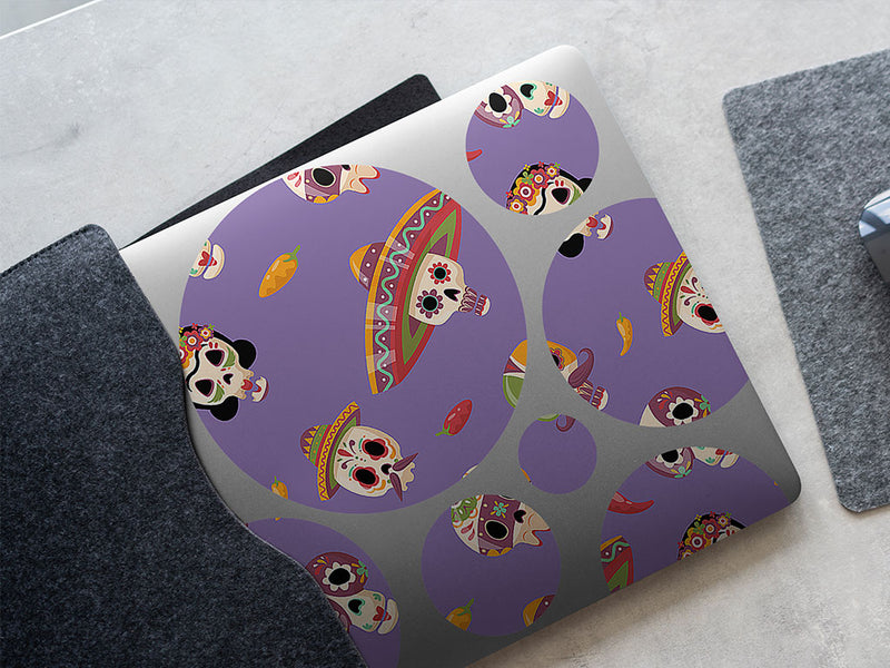 lavender calaveras day of the dead DIY Laptop Stickers