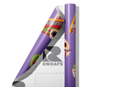 Lavender Calaveras Day of the Dead Wrap Film Sheets~Rwraps Series 914 Lavender Calaveras Day of the Dead Scrolled Sheet~3