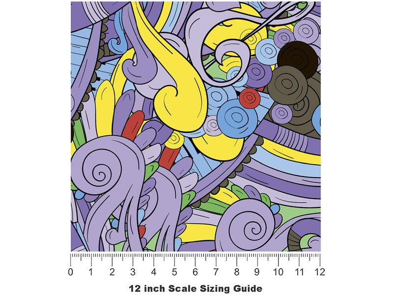 Lavender Chords Music Vinyl Film Pattern Size 12 inch Scale~Rwraps Lavender Chords Music Sizing Chart~2