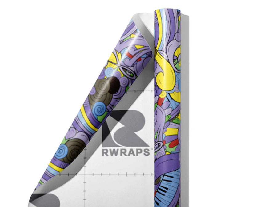Lavender Chords Music Wrap Film Sheets~Rwraps Series 914 Lavender Chords Music Scrolled Sheet~3