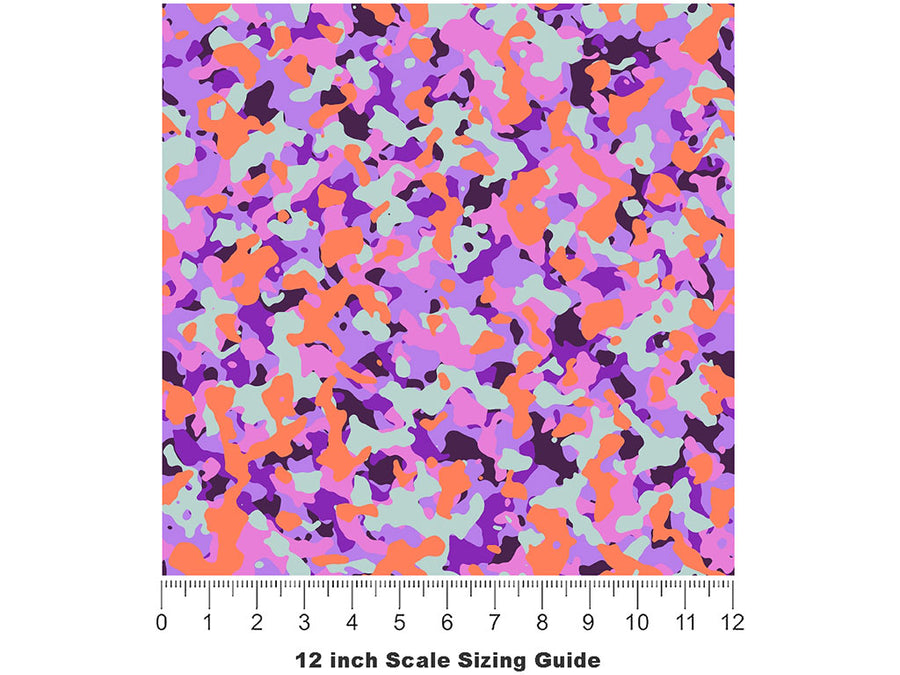 Lavender ERDL Camouflage Vinyl Film Pattern Size 12 inch Scale~Rwraps Lavender ERDL Camouflage Sizing Chart~3