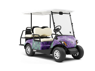 Lavender Tile Wrapped Golf Cart