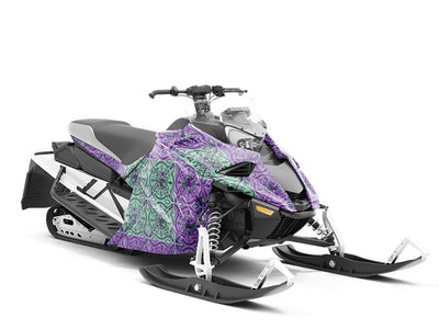 Lavender Tile Custom Wrapped Snowmobile