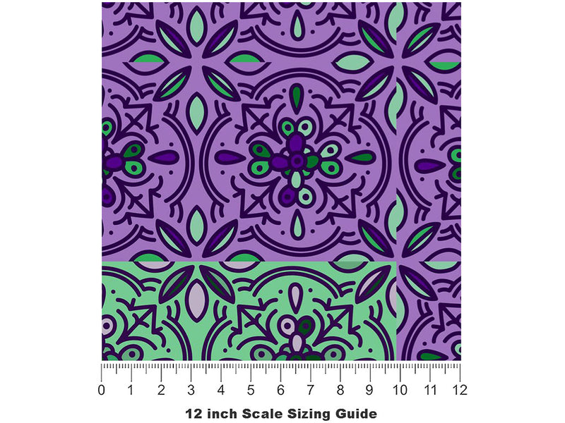 Lavender Tile Vinyl Film Pattern Size 12 inch Scale~Rwraps Lavender Tile Sizing Chart~3