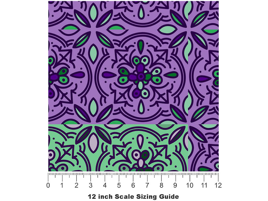 Lavender Tile Vinyl Film Pattern Size 12 inch Scale~Rwraps Lavender Tile Sizing Chart~3