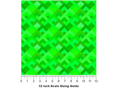 Lawn Mowing Mosaic Vinyl Film Pattern Size 12 inch Scale~Rwraps Lawn Mowing Mosaic Sizing Chart~2