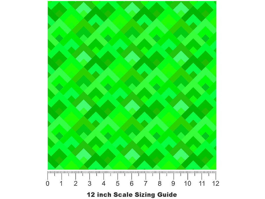 Lawn Mowing Mosaic Vinyl Film Pattern Size 12 inch Scale~Rwraps Lawn Mowing Mosaic Sizing Chart~2