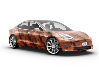 Layered Flowers Wooden Parquet Vehicle Vinyl Wrap