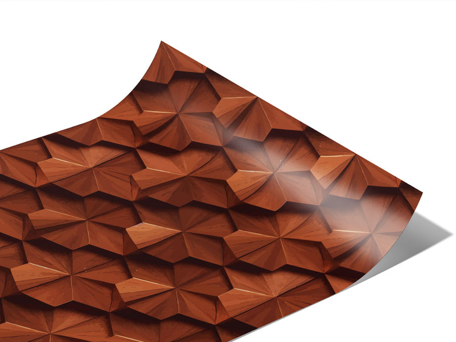Layered Flowers Wooden Parquet Vinyl Wraps~Rwraps Series 914 Digitally Printed Vinyl Wrap~1