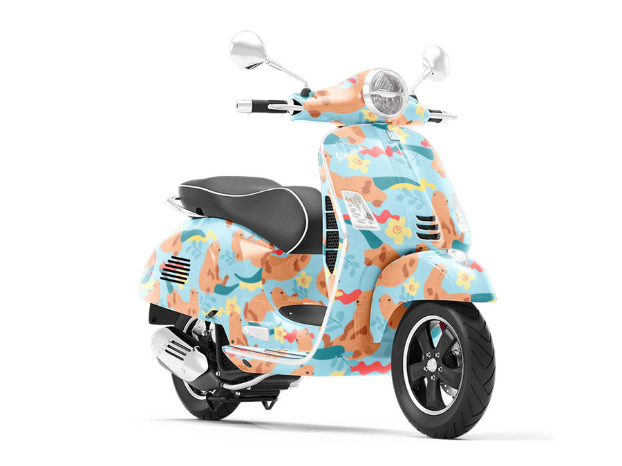 Lazy Otters Marine Life Vespa Scooter Wrap Film