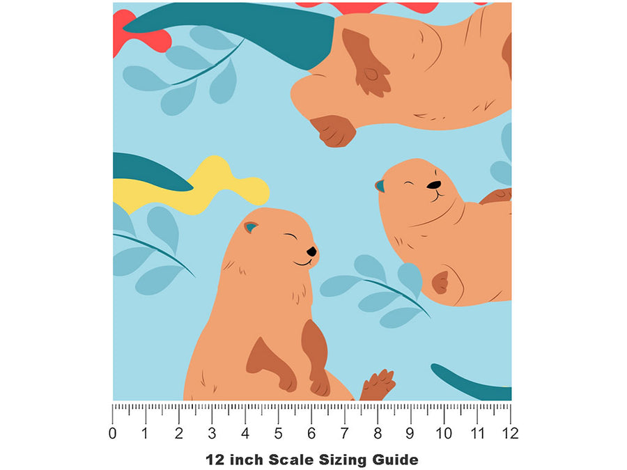 Lazy Otters Marine Life Vinyl Film Pattern Size 12 inch Scale~Rwraps Lazy Otters Marine Life Sizing Chart~2